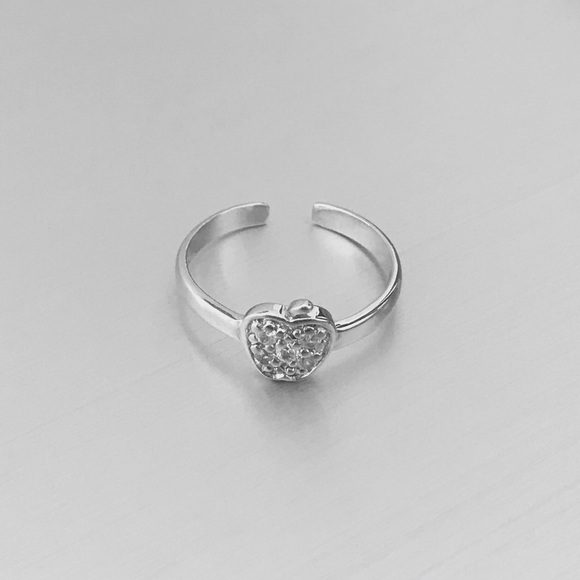 Sterling Silver CZ Apple Toe Ring, Silver Rings, Fruit Ring, Midi Ring - Picture 5 of 6